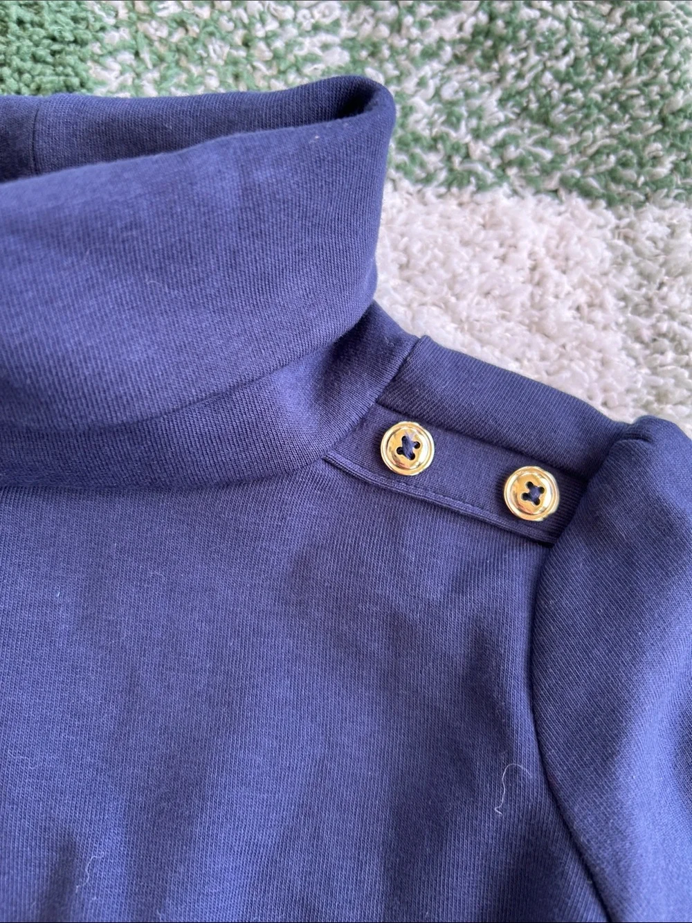 Gymboree Navy Long Sleeve Turtleneck with Shoulder Buttons